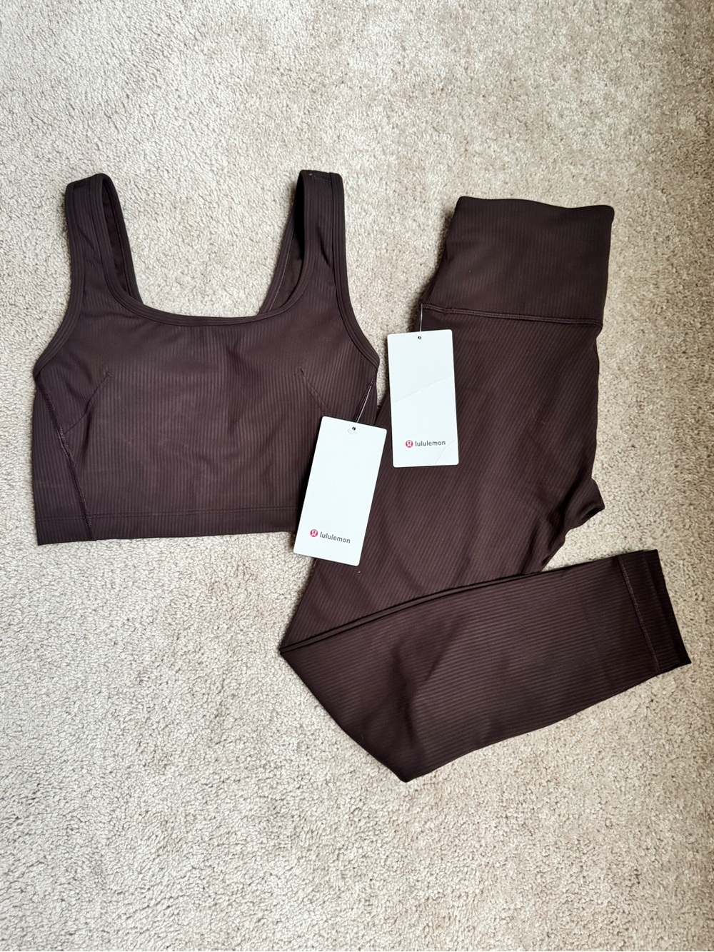 🤎 lululemon Espresso Wunder Train Ribbed Bundle | Size 4 |NWT